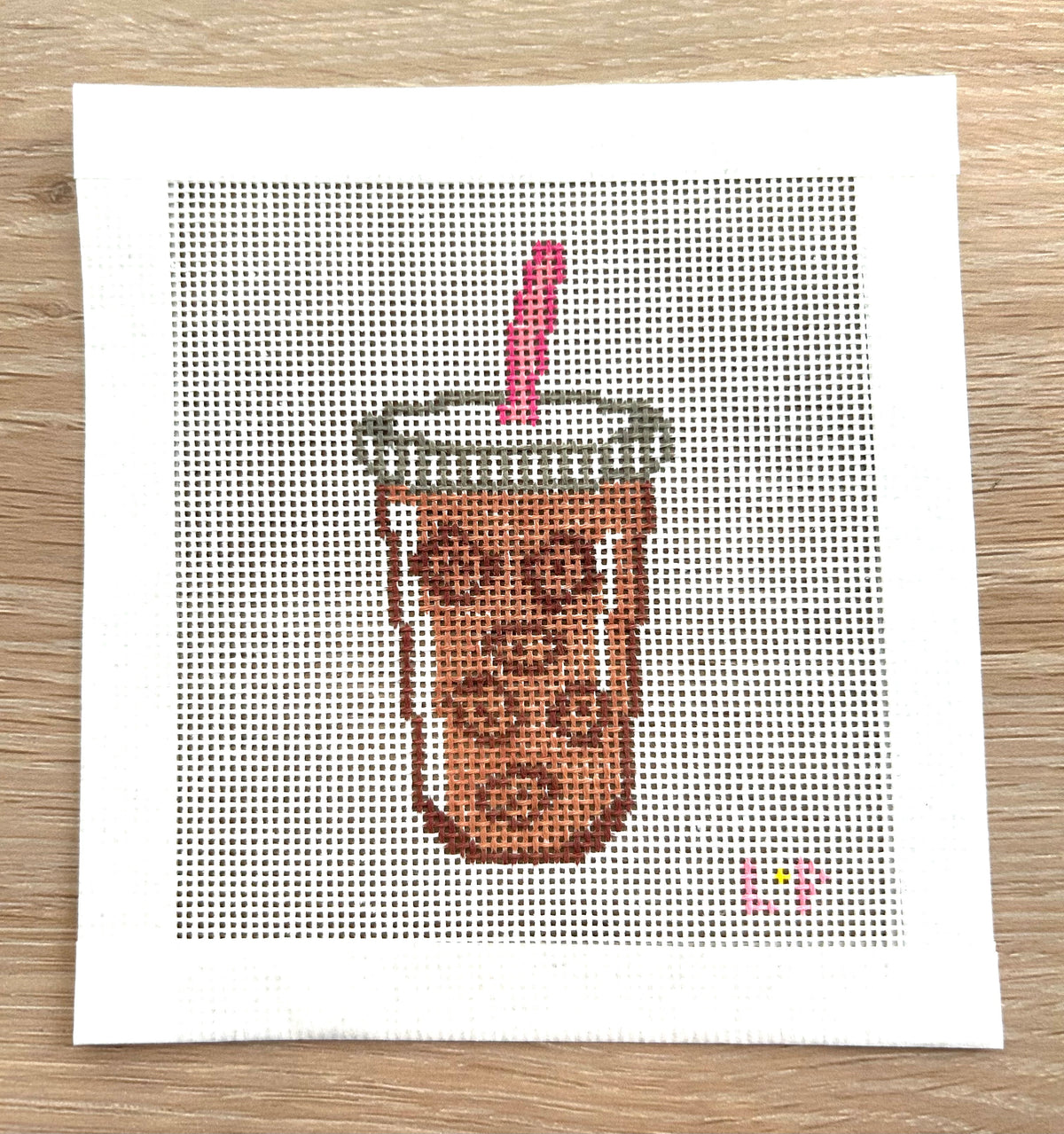 Iced Coffee Needlepoint Canvas
